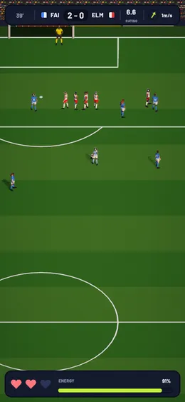 A free kick from above: a four-player wall nine metres from the ball, and your teammates waiting on the edge of the box.